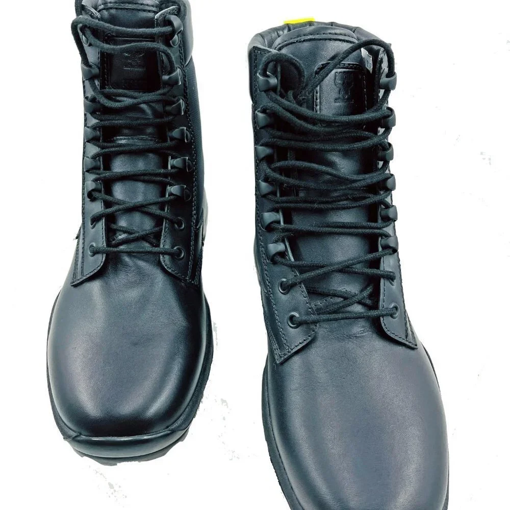 MCM Men's Black Leather Reflective Patch Boots w/Yellow Pull MEX 9AMM83 BK sz 41